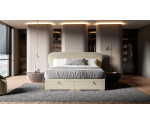 Polsterbett, Doppelbett 140x200 cm, Ehebett mit Bettkasten, Kopfteil aus Cord versandbereit, LARETTO T33 Polsterbett, Doppelbett 140x200 cm, Ehebett mit Bettkasten, Kopfteil aus Cord versandbereit, LARETTO T33