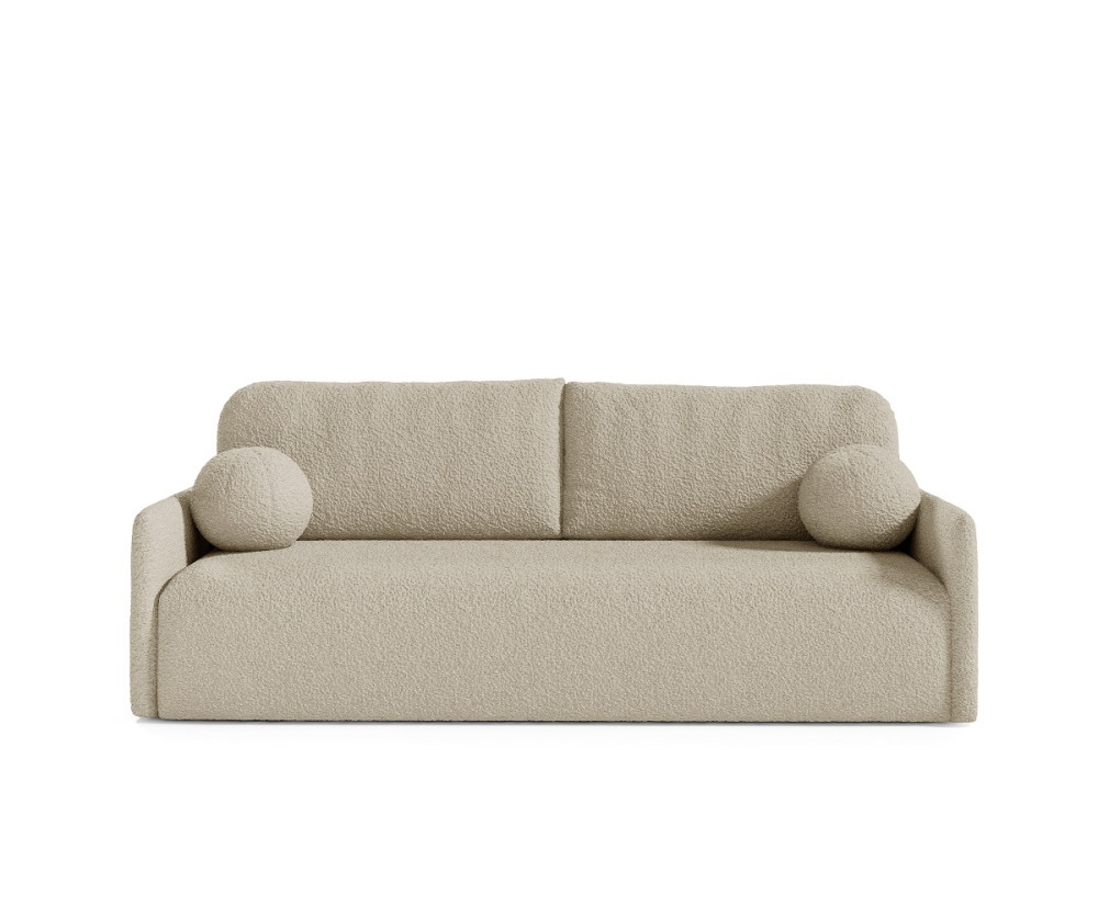 Schlafcouch mit Schlaffunktion und Bettkasten, 3-Sitzer-Sofa, Rückenkissen, TRIVIO K12