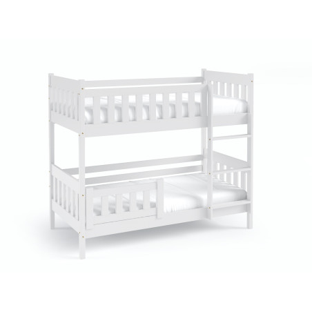 Hochbett FILIP, Etagenbett 80x190 cm, Holzbett mit Leiter, OHNE Schublade, 3 Farben: weiß, grau, Kiefer