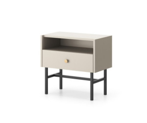 Nachttisch mit Schublade, Loft-Stil, beige, EMI