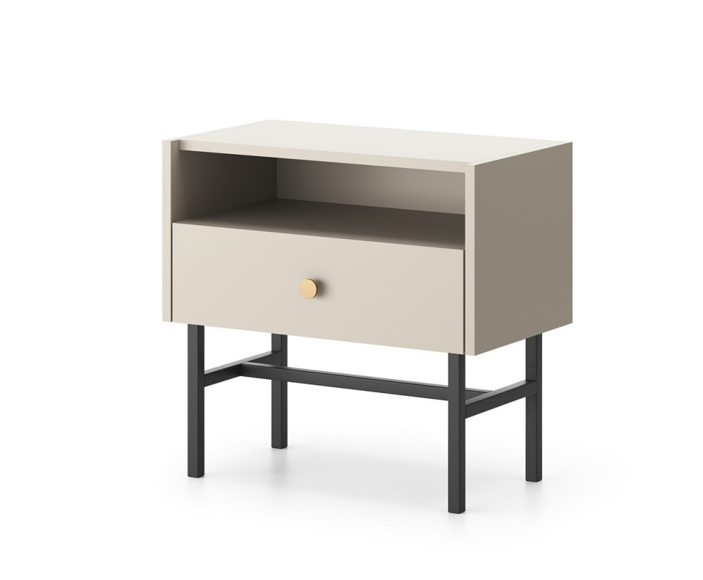 Nachttisch mit Schublade, Loft-Stil, beige, EMI Nachttisch mit Schublade, Loft-Stil, beige, EMI