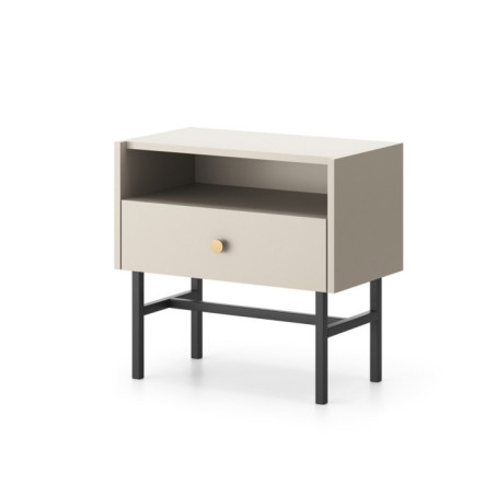 Nachttisch mit Schublade, Loft-Stil, beige, EMI