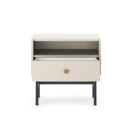 Nachttisch mit Schublade, Loft-Stil, beige, EMI