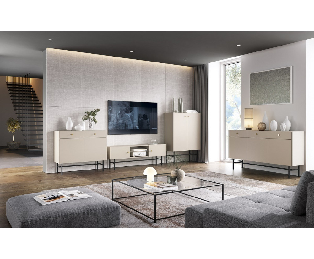 Möbelset für Wohnzimmer im Loft-Stil, Farbton beige, EMI