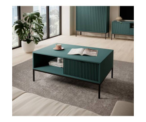 Couchtisch, Beistelltisch, Kaffeetisch mit geriffelten Fronten, Farbton: Labrador, SIENA L104