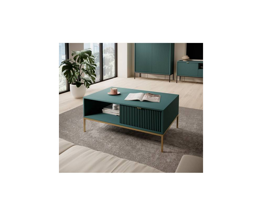 Couchtisch, Beistelltisch, Kaffeetisch mit geriffelten Fronten, Farbton: Labrador, SIENA L104 Couchtisch, Beistelltisch, Kaffeetisch mit geriffelten Fronten, Farbton: Labrador, SIENA L104