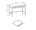 Schminktisch, Frisiertisch mit Schubladen, Schreibtisch, Farbton Labrador, SIENA T104