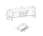 TV Lowboard mit geriffelten Türen, TV-Schrank, Farbton Labrador, SIENA RTV154 TV Lowboard mit geriffelten Türen, TV-Schrank, Farbton Labrador, SIENA RTV154