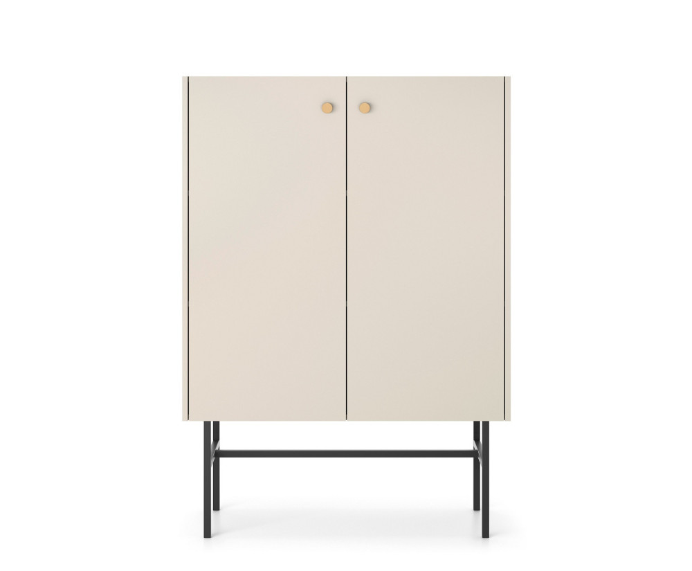 Hochkommode 2-türig im Loft-Stil, beige, EMI