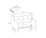 Kommode 2-türig mit Schubladen im Loft-Stil, schwarz, EMI 2D2S Kommode 2-türig mit Schubladen im Loft-Stil, schwarz, EMI 2D2S