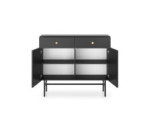 Kommode 2-türig mit Schubladen im Loft-Stil, schwarz, EMI 2D2S Kommode 2-türig mit Schubladen im Loft-Stil, schwarz, EMI 2D2S