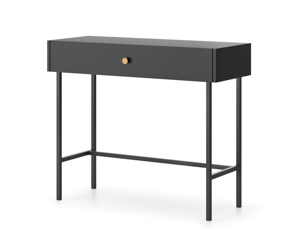 Schminktisch mit Schublade im Loft-Stil, schwarz, EMI