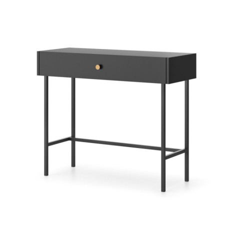 Schminktisch mit Schublade im Loft-Stil, schwarz, EMI