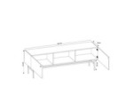 TV Möbel 155 cm im Loft-Stil, TV Lowboard schwarz, EMI