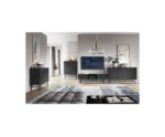 TV Möbel 155 cm im Loft-Stil, TV Lowboard schwarz, EMI