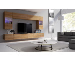 TV Wohnwand, Wohnzimmerschrank Lowboard Hängeboard, Komplett-Set 6 St., verschiedene Farbvarianten, CAMERON