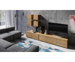 TV Wohnwand, Wohnzimmerschrank Lowboard Hängeboard, Komplett-Set 6 St., verschiedene Farbvarianten, CAMERON