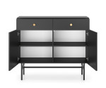Möbelset für Wohnzimmer im Loft-Stil, Farbton schwarz, EMI 