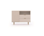 Moderne Kommode 1D2SZ, Farbton Cashmere, Füße und Griffe aus Metall, NUBIA NB-01
