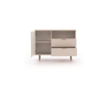 Moderne Kommode 1D2SZ, Farbton Cashmere, Füße und Griffe aus Metall, NUBIA NB-01