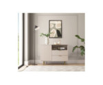 Moderne Kommode 1D2SZ, Farbton Cashmere, Füße und Griffe aus Metall, NUBIA NB-01