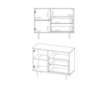Moderne Kommode 1D2SZ, Farbton Cashmere, Füße und Griffe aus Metall, NUBIA NB-01