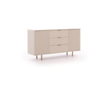 Moderne Kommode 2D3SZ, Breite 150 cm, Farbton Cashmere, Füße und Griffe aus Metall, NUBIA NB-02 Moderne Kommode 2D3SZ, Breite 150 cm, Farbton Cashmere, Füße und Griffe aus Metall, NUBIA NB-02