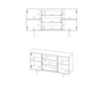Moderne Kommode 2D3SZ, Breite 150 cm, Farbton Cashmere, Füße und Griffe aus Metall, NUBIA NB-02 Moderne Kommode 2D3SZ, Breite 150 cm, Farbton Cashmere, Füße und Griffe aus Metall, NUBIA NB-02