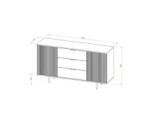 Moderne Kommode 2D3SZ, Breite 150 cm, Farbton Cashmere, Füße und Griffe aus Metall, NUBIA NB-02 Moderne Kommode 2D3SZ, Breite 150 cm, Farbton Cashmere, Füße und Griffe aus Metall, NUBIA NB-02