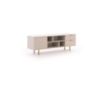 Stilvolles Lowboard TV, Breite 150 cm, Farbton Cashmere, Füße und Griffe aus Metall, NUBIA NB-06