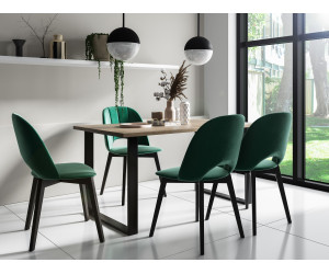 Essgruppe für 4 Personen, Tisch MODERN M6 80x150-190 cm, 4x Polsterstühle MODERN M21, Gestell schwarz