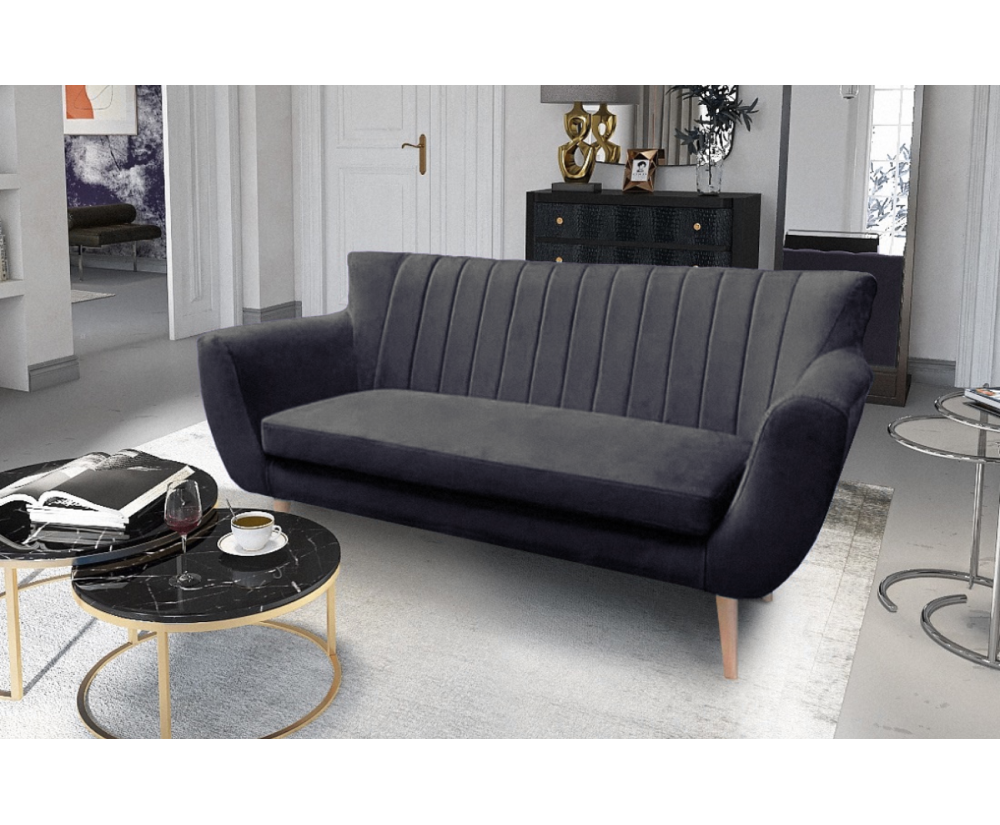 Couch, 2-Sitzer-Sofa, hölzerne Füße, Stoff Royal Velvet, ROGER R4 Couch, 2-Sitzer-Sofa, hölzerne Füße, Stoff Royal Velvet, ROGER R4
