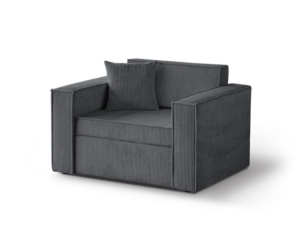 Kleines stilvolles 1-Sitzer-Sofa ausziehbar mit Schlaffunktion und Bettkasten, FERRO 52