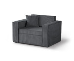 Kleines stilvolles 1-Sitzer-Sofa ausziehbar mit Schlaffunktion und Bettkasten, FERRO 52