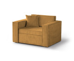 Kleines stilvolles 1-Sitzer-Sofa ausziehbar mit Schlaffunktion und Bettkasten, FERRO 52