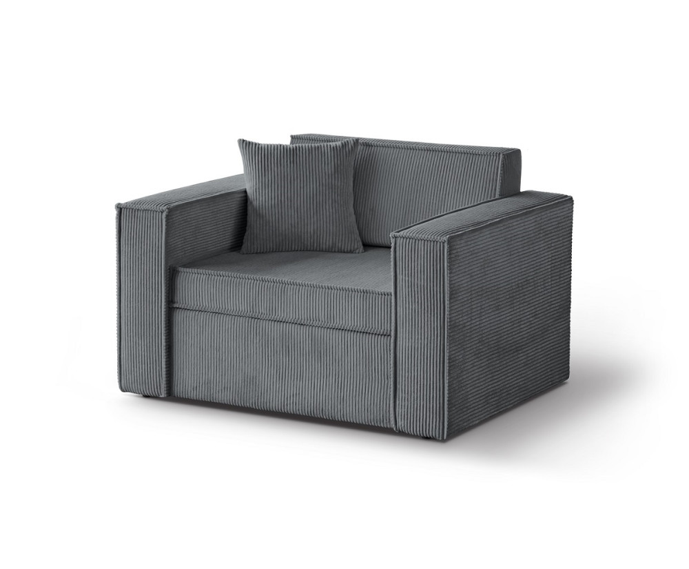 Kleines stilvolles 1-Sitzer-Sofa ausziehbar mit Schlaffunktion und Bettkasten, FERRO 52 Kleines stilvolles 1-Sitzer-Sofa ausziehbar mit Schlaffunktion und Bettkasten, FERRO 52