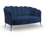 Elegantes 2-Sitzer-Sofa Glamour, Rückenlehne in Muschelform, Metallfüße, ADRIA