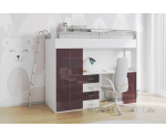 Hochbett, Etagenbett mit Schreibtisch, Bett, Kleiderschrank und Steigleiter,in Hochglanz, Farbvarianten, MAJA 4D Hochbett, Etagenbett mit Schreibtisch, Bett, Kleiderschrank und Steigleiter,in Hochglanz, Farbvarianten, MAJA 4D