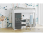 Hochbett, Etagenbett mit Schreibtisch, Bett, Kleiderschrank und Steigleiter,in Hochglanz, Farbvarianten, MAJA 4D Hochbett, Etagenbett mit Schreibtisch, Bett, Kleiderschrank und Steigleiter,in Hochglanz, Farbvarianten, MAJA 4D