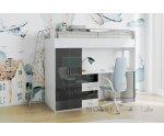 Hochbett, Etagenbett mit Schreibtisch, Bett, Kleiderschrank und Steigleiter,in Hochglanz, Farbvarianten, MAJA 4D Hochbett, Etagenbett mit Schreibtisch, Bett, Kleiderschrank und Steigleiter,in Hochglanz, Farbvarianten, MAJA 4D