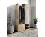 Garderoben-Set mit Spiegel und Lamellen, Flurgarderobe, Artisan, MILO