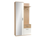 Garderoben-Set, Garderobe mit Spiegel, Sonoma Eiche / Alpinaweiß, LUX