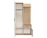 Garderoben-Set, Garderobe mit Spiegel, Sonoma Eiche / Alpinaweiß, LUX