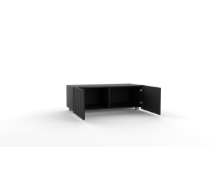 TV Lowboard, Breite 100 cm, gefräste Fronten, schwarz, KOLDER