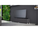 TV Lowboard, Breite 100 cm, gefräste Fronten, schwarz, KOLDER