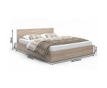 Doppelbett, Ehebett 140x200 cm mit Lattenrost, Sonoma Eiche, MONAKO
