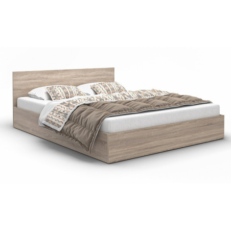 Doppelbett, Ehebett 140x200 cm mit Lattenrost, Sonoma Eiche, MONAKO