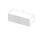 Fernsehschrank 100 cm, gefräste Fronten, TV Möbel cashmere, KOLDER