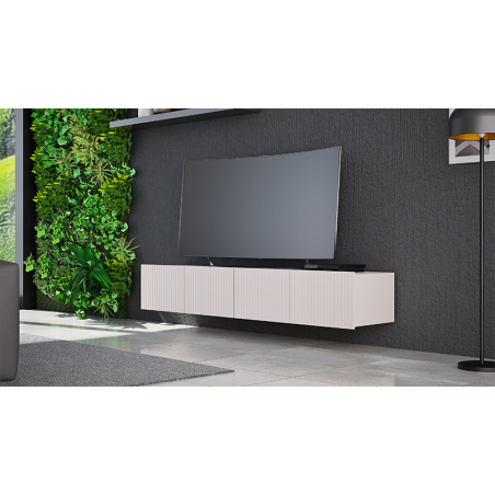 Fernsehschrank 100 cm, gefräste Fronten, TV Möbel cashmere, KOLDER