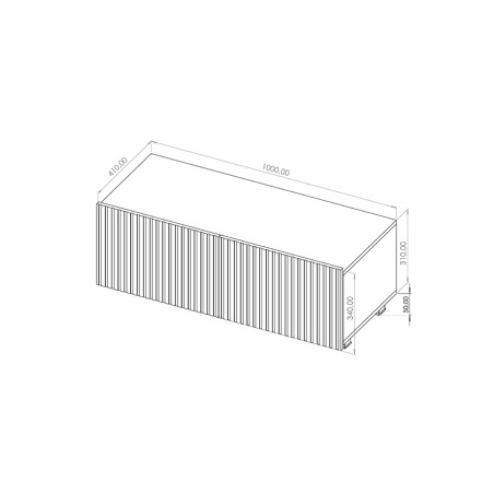 TV Schrank 100 cm, gefräste Fronten, Eiche Artisan, KOLDER